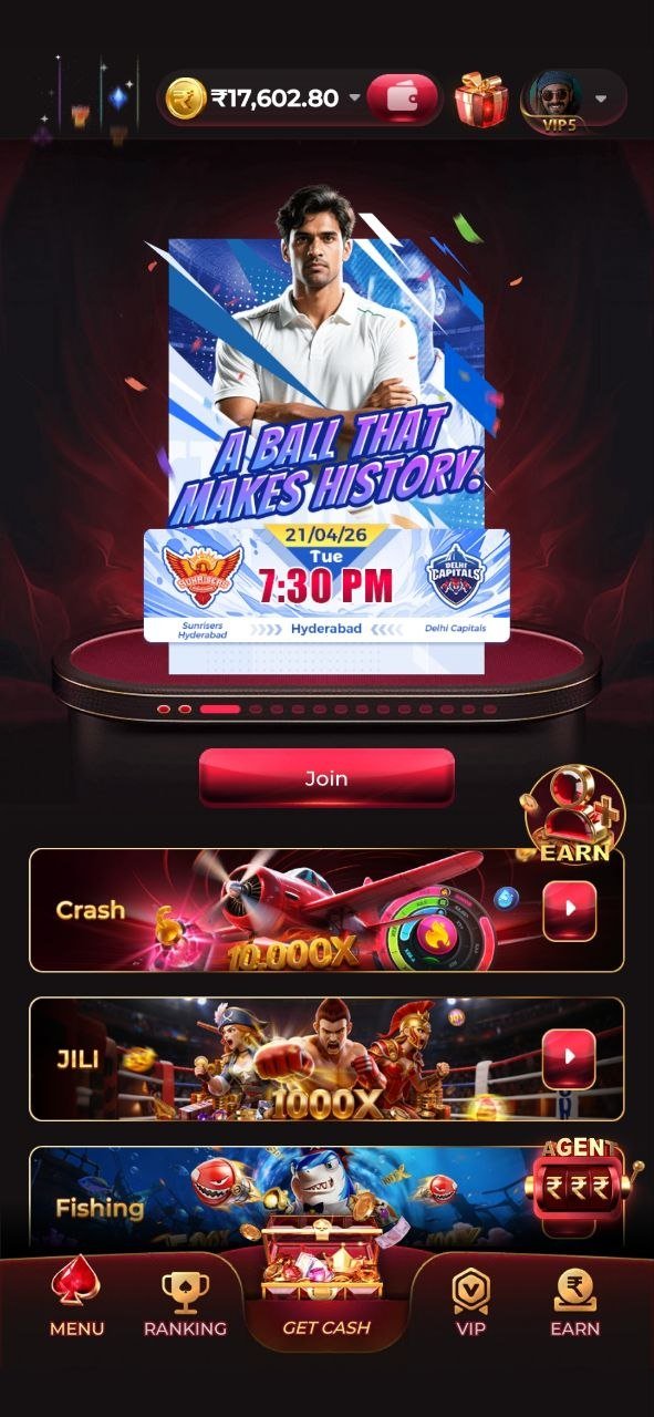 IN7 Game app interface showing multiple online games on mobile screen